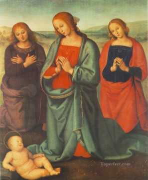Pietro Perugino Painting - Madonna with Saints Adoring the Child 1503 Renaissance Pietro Perugino